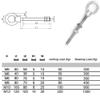 M6 Lifting Eye Bolts, Long Shank, Stainless Steel, 4-Pack view 2