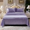 JK Home Ultra-Soft Faux Silk Microfiber Fitted Sheet, Wrinkle-Resistant, Hypoallergenic, Deep Pocket, Purple Queen view 3