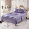 JK Home Ultra-Soft Faux Silk Microfiber Fitted Sheet, Wrinkle-Resistant, Hypoallergenic, Deep Pocket, Purple Queen view 4