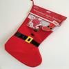 Shatchi Personalized Christmas Stocking with Christmas Design, Santa, Gift Sack, Red/White view 2