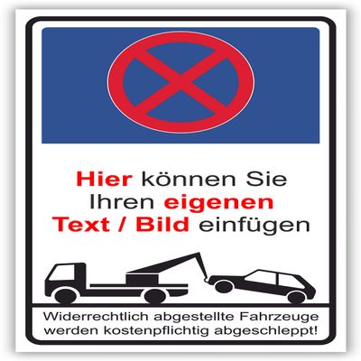 SCHILDER HIMMEL Customizable No Parking Sign, A3 Plastic, Adhesive Strips, Private Property No. 54