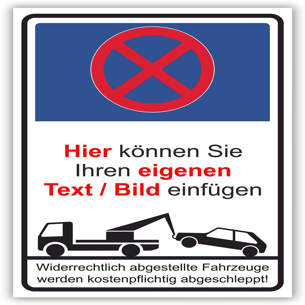 SCHILDER HIMMEL Customizable No Parking Sign, A3 Plastic, Adhesive Strips, Private Property No. 54