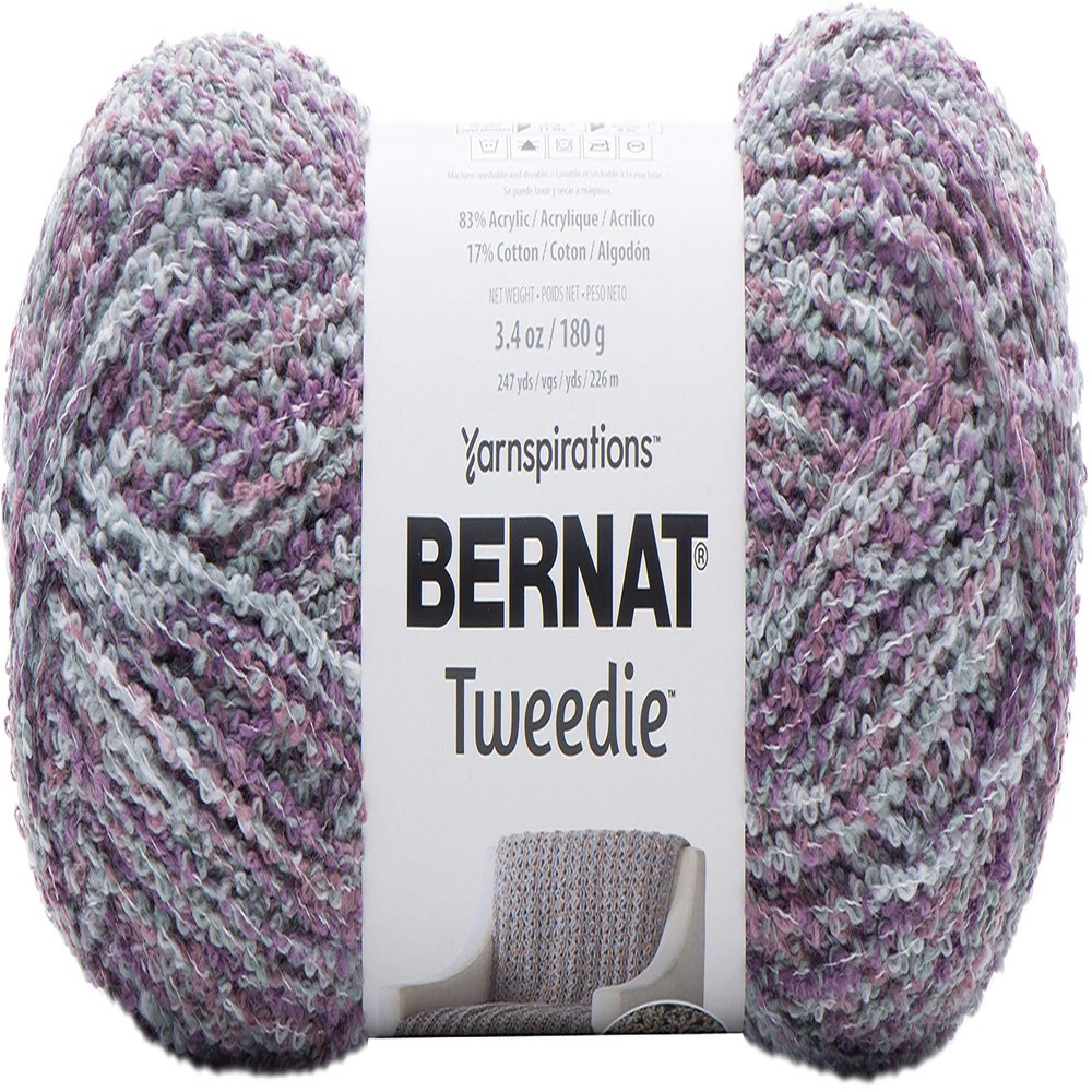Bernat 587614 Tweedie Yarn, French Lilacs, One Size