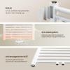 Heilmetz White Bathroom Towel Radiator, 1800 x 600 mm, Center Connection view 3