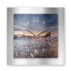 Creative Feather 3D Designer Wall Clock, Brushed Aluminum, Silent, 40 x 40 cm view 1