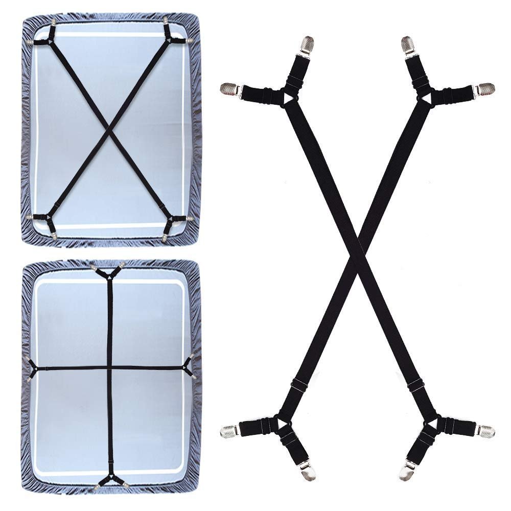 GOODTIMES Premium Bed Sheet Holders, 2-Pack, Adjustable Elastic Corner Straps