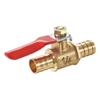 Sourcing Map Brass Ball Valve, 10 mm Barb x 10 mm Barb, 180° Handle view 1