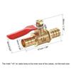 Sourcing Map Brass Ball Valve, 10 mm Barb x 10 mm Barb, 180° Handle view 4