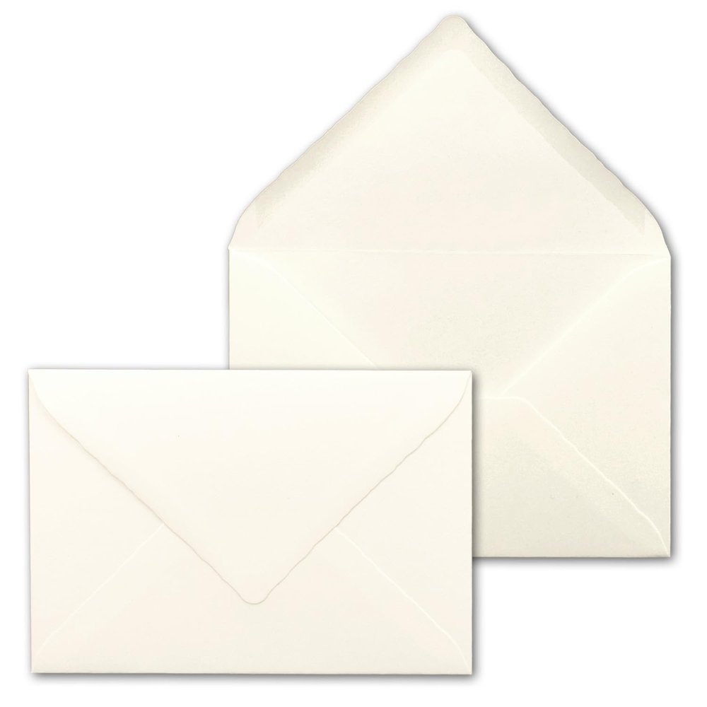 700 C6 Envelopes with Wavy-Cut Edges, Natural White, 114 x 162 mm