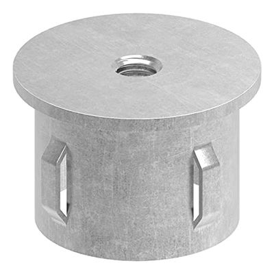 Fenau | Flat Steel Plug with M8 | for 42.4 x 1.8–2.2 mm Round Tube | S235JR, Untreated