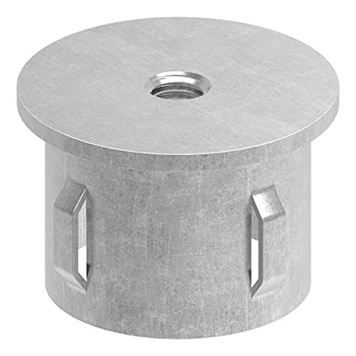 Fenau | Flat Steel Plug with M8 | for 42.4 x 1.8–2.2 mm Round Tube | S235JR, Untreated