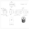 Fenau | Flat Steel Plug with M8 | for 42.4 x 1.8–2.2 mm Round Tube | S235JR, Untreated view 2
