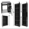 Vladon Logan Complete Office Furniture Set, Made in Germany, Matte Black Carcass/Silk-Matte Light Gray Fronts view 3