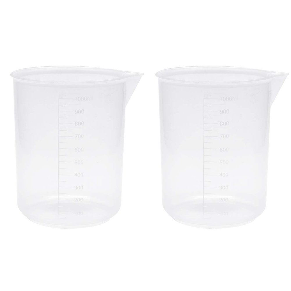 Sscon Transparent Plastic Measuring Cups, 1,000 mL, 2-Pack