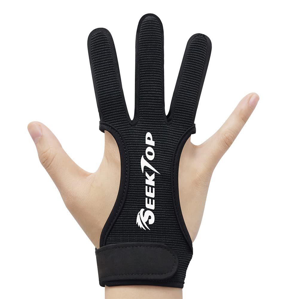 Seektop Traditional Archery Glove, 3-Finger Protection, XL