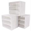 3x Vintage Furniture, 24 White Kitchen Shelves with 3 Compartments, Horizontal, 50 x 40 x 30 cm view 2