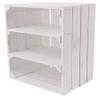 3x Vintage Furniture, 24 White Kitchen Shelves with 3 Compartments, Horizontal, 50 x 40 x 30 cm view 3