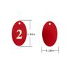 StayMax Oval Number Tags, Aluminum Alloy, with Key Rings, 1–50, Red view 2