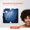 MOBIWEAR Slim Flip Case for Huawei P30 Lite – Made in EU, Transparent TPU, Book Style, Milky Way view 2