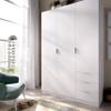 DEKIT Grupo RIMOBEL Wardrobe with 3 Doors and 3 Drawers, White, 121 x 184 x 52 cm view 2