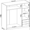 DEKIT Grupo RIMOBEL Wardrobe with 3 Doors and 3 Drawers, White, 121 x 184 x 52 cm view 3
