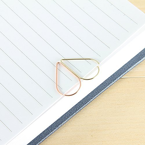 TuToy 50-Piece Metal Drop-Shaped Paper Marking Clips for Office, School, Crafts, and DIY