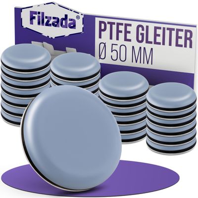 Filzada 8-Pack Self-Adhesive PTFE Furniture Gliders, Round, 50 mm