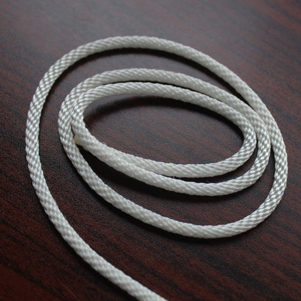 MU Wear-Resistant Safety Braided Rope, Fine-Braided Nylon, 4 mm Diameter, for Caving Outreach Training, White, 20 m