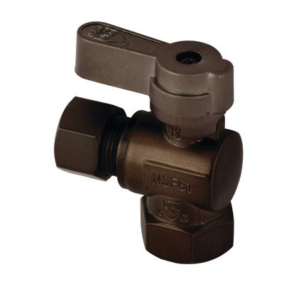 Kingston Brass KF3310ORB FIP x 3/8 in. OD Compression Angle Stop Valve with Lever Handle, Bronze-Colored
