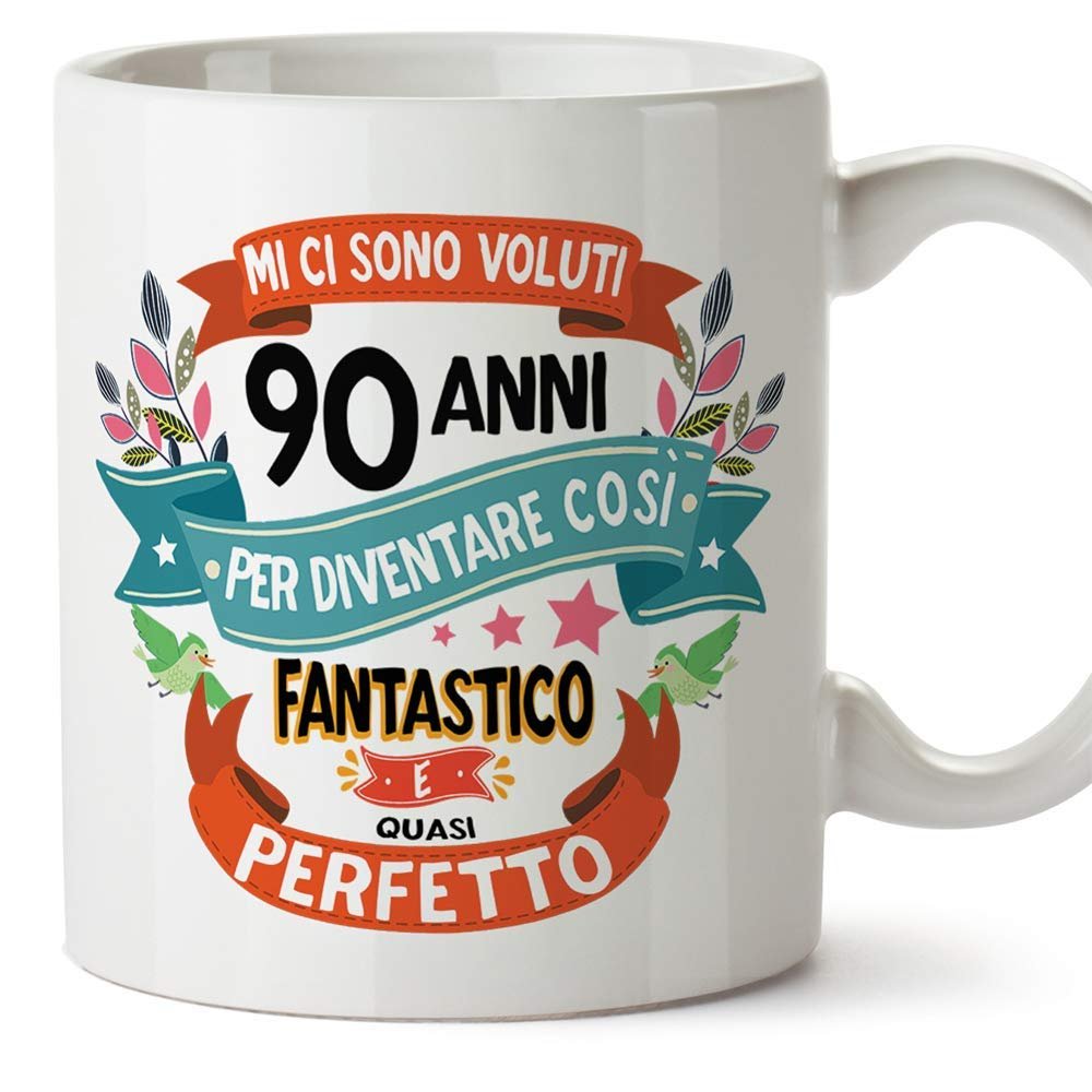 Mugffins 90th Birthday Mug (in Italian)