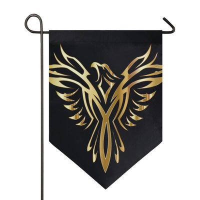 MONTOJ Awesome Gold Phoenix Bird House Sweet Home Garden Flag, Vertical Double-Sided Outdoor Yard Decor, Polyester, 12 x 18.5 in
