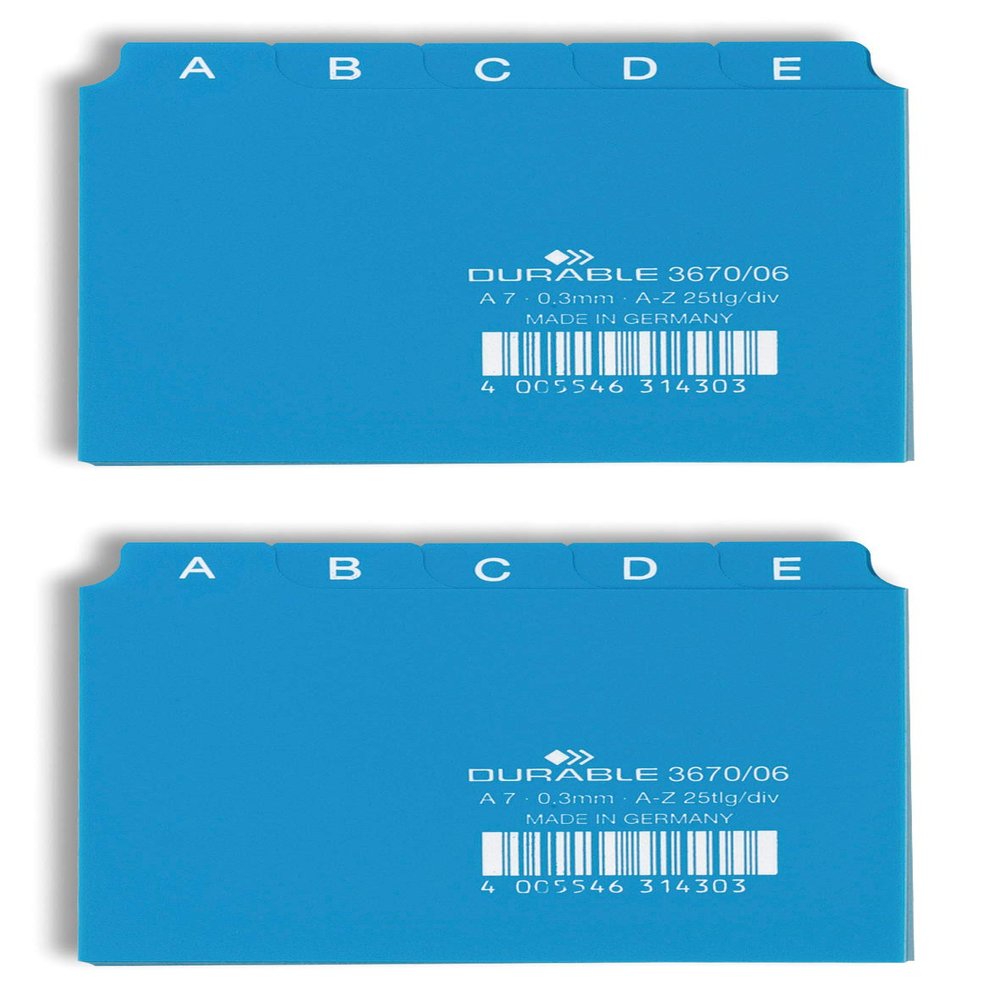 Durable A–Z Index Dividers, Landscape (Blue, 2 x DIN A7)