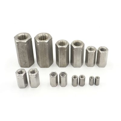 2 pcs. M24 Long Nuts, Stainless Steel A2, DIN 6334, External Hex
