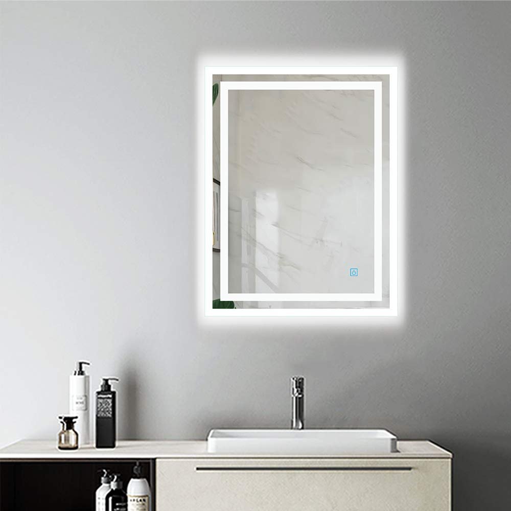 Aica Sanitär LED Wall Mirror, 50 × 70 cm, Touch, Anti-Fog, Cool White