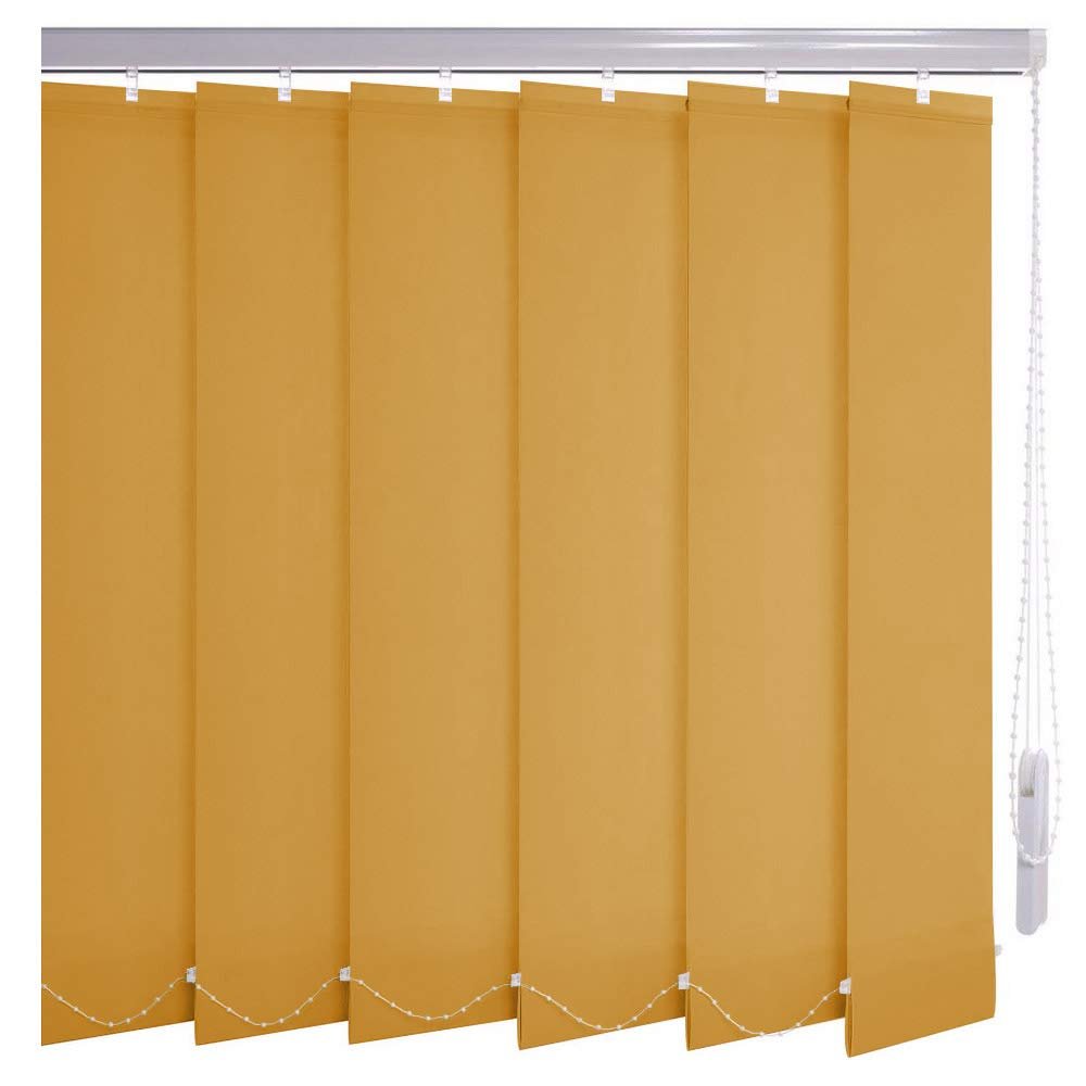 Sonnenschutz-HH Yellow Translucent Vertical Blind, 490 x 340 cm, 127 mm Slats