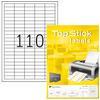 TopStick 8727 Universal Labels, 11,000 White Labels, 38.1 x 12.7 mm, 110 per A4 Sheet view 1