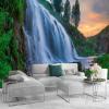 XLMING 3D Mountain, Sky, Tree and Waterfall Wallpaper, Textured Silk, 300 x 210 cm view 2