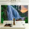 XLMING 3D Mountain, Sky, Tree and Waterfall Wallpaper, Textured Silk, 300 x 210 cm view 3
