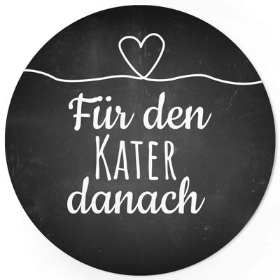 24 “For the Hangover After” Stickers, Black Chalkboard-Style Hearts