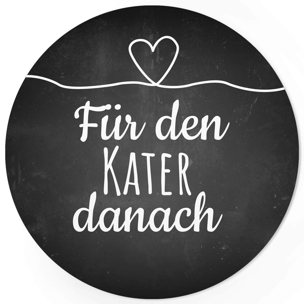 24 “For the Hangover After” Stickers, Black Chalkboard-Style Hearts