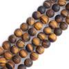 SHGbeads 10 mm Matte Frosted Yellow Tiger Eye Semi-Precious Stone Round Loose Beads for Jewelry Making, DIY Crafts, 15 in view 1