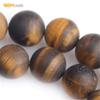SHGbeads 10 mm Matte Frosted Yellow Tiger Eye Semi-Precious Stone Round Loose Beads for Jewelry Making, DIY Crafts, 15 in view 3