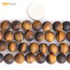 SHGbeads 10 mm Matte Frosted Yellow Tiger Eye Semi-Precious Stone Round Loose Beads for Jewelry Making, DIY Crafts, 15 in view 4
