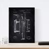 Nacnic Piano Patent Poster, 3rd Sheet, A3, Black Background view 2