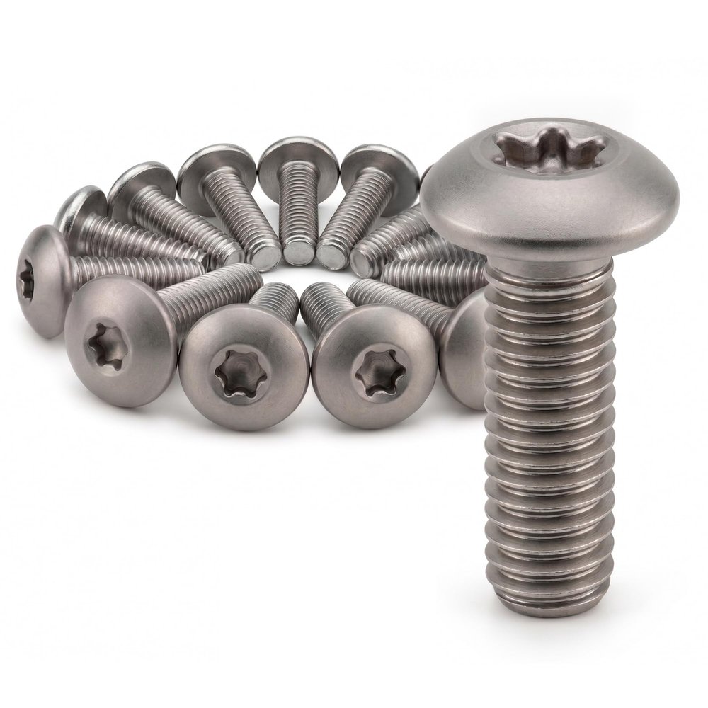 PROTECH 10-Pack M8 x 20 Button Head Screws, ISO 7380, A2 Stainless Steel, TX40 Torx, Fully Threaded