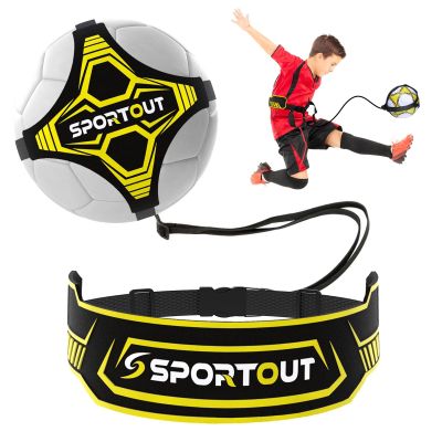 Sportout Solo Soccer Kick Trainer, Adjustable Training Aid for Kids, New Yellow