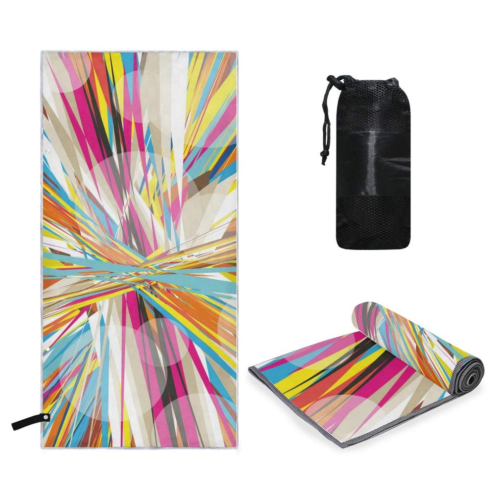 MONTOJ Abstract Colorful Chaos Utopia Premium Bath and Pool Towel