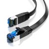 JAMEGA 0.5 m Cat 7 Flat Ethernet Patch Cable, Black, 10 Gbit/s, 600 MHz, U/FTP PiMF, RJ45 view 1