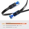 JAMEGA 0.5 m Cat 7 Flat Ethernet Patch Cable, Black, 10 Gbit/s, 600 MHz, U/FTP PiMF, RJ45 view 2
