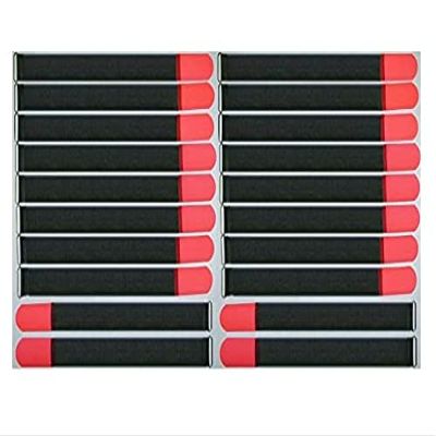 20x 500 mm x 50 mm FUK Reusable Hook-and-Loop Cable Ties, Neon Red, with Metal Eyelet